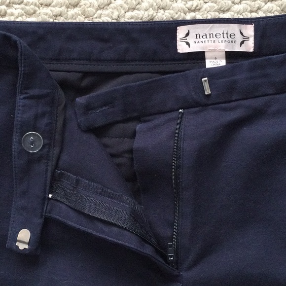 Nanette Lepore navy ankle pants. - Picture 2 of 9